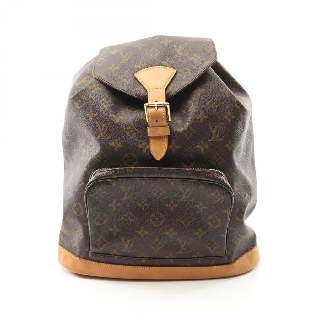 LOUIS VUITTON Authentic Brown Monogram Leather Backpack - Picture 2 of 10